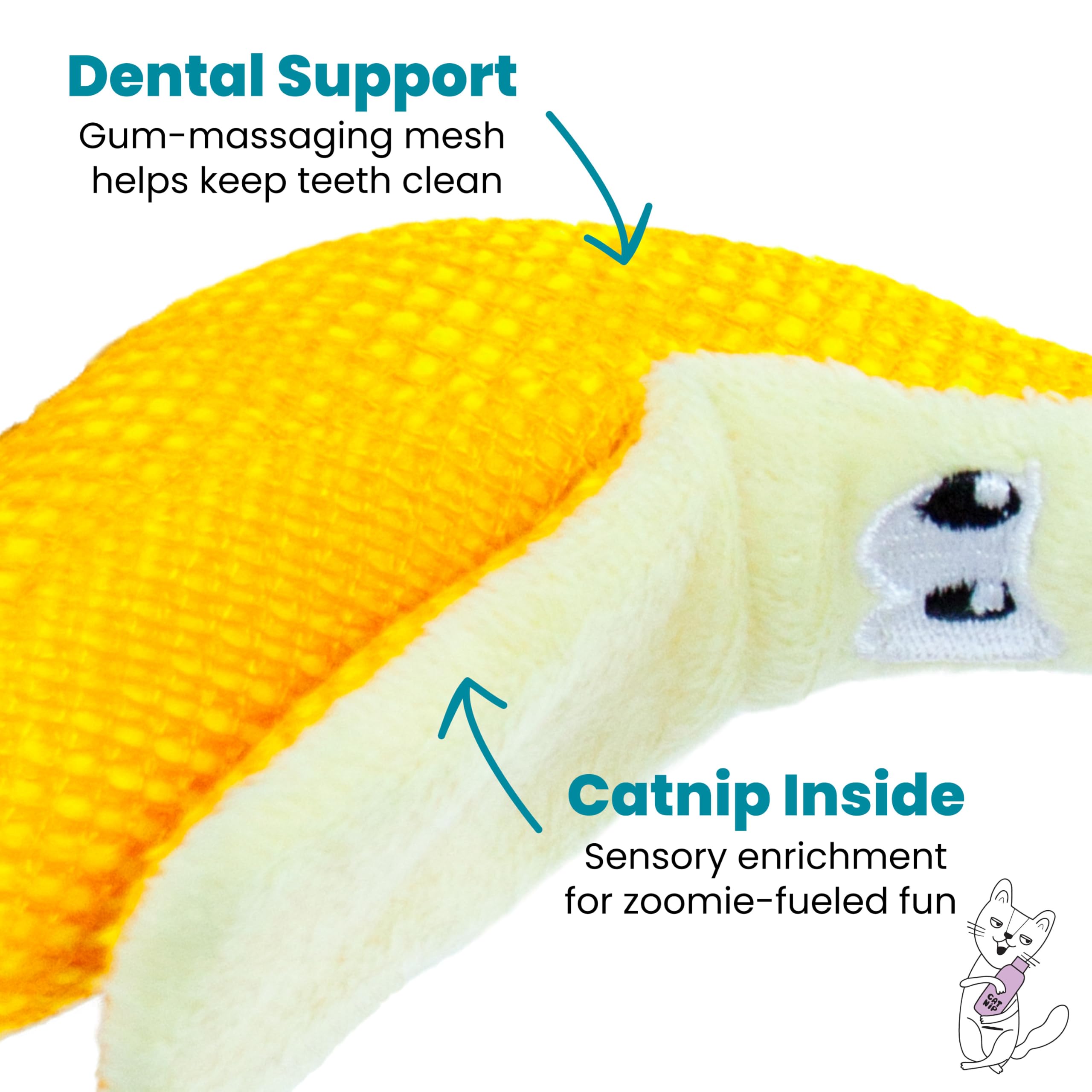 Amazon.com : Catstages Dental Banana Cat Toy with Catnip, Dental